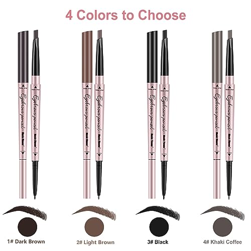Dual-End Eyebrow Pencil with Trimmer - Waterproof Dark Brown