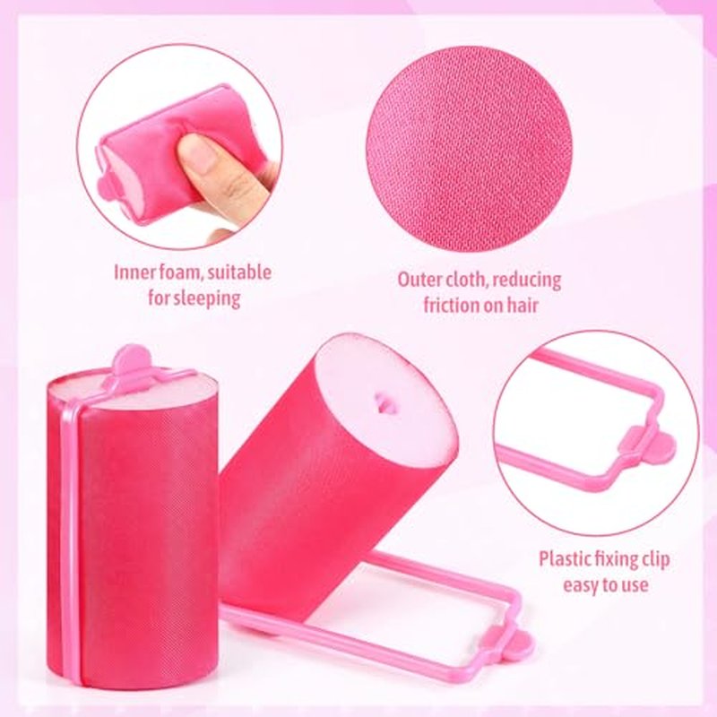 Syhood 18 Pcs Satin Foam Hair Rollers 1.42 Inch