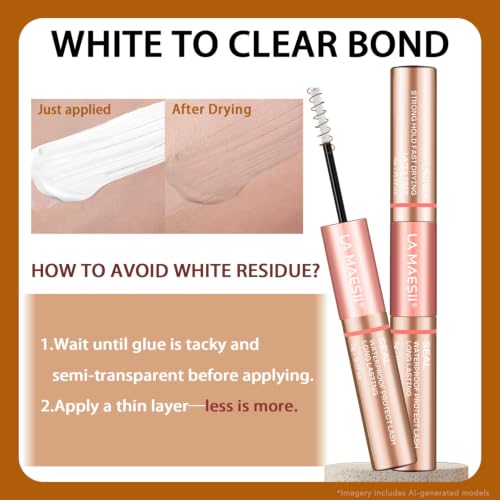 LA MAESII Waterproof Lash Cluster Glue 10ml - Clear, Strong Hold & Sealing Adhesive