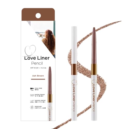 LoveLiner Pencil Eyeliner, Long Lasting Eyeliner for Precision & Versatility, Smudge-Proof, Soft Rewindable Tip, Travel-Friendly Design, Ash Brown