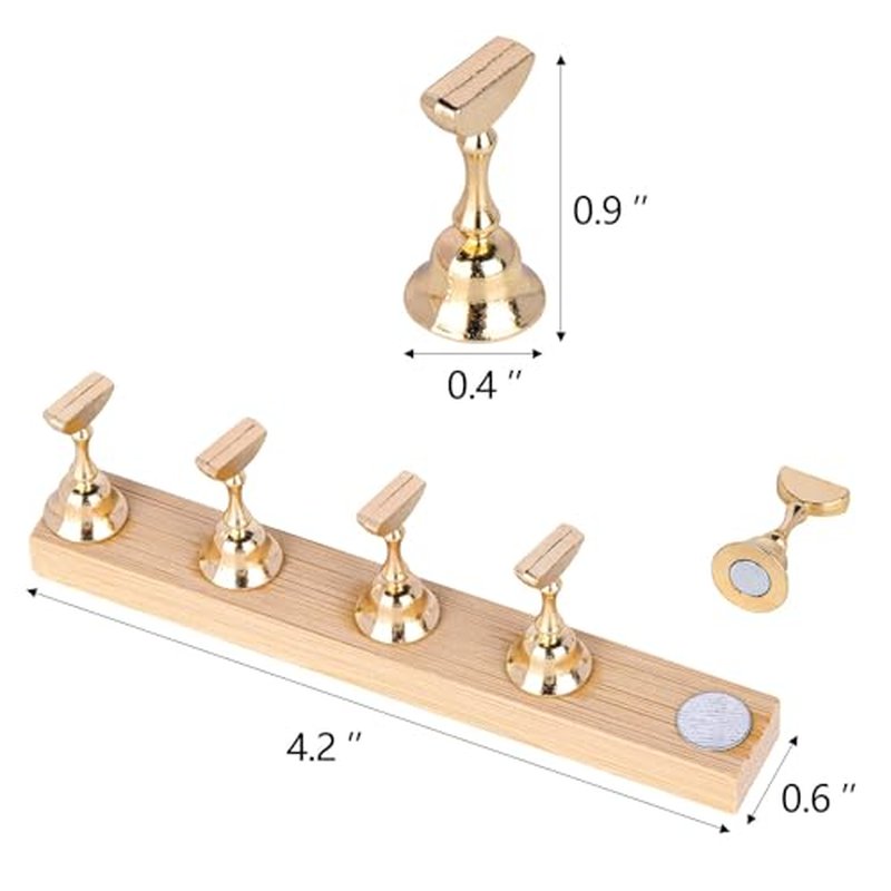 Magnetic Nail Stand for Press On Nails - 4 Sets Wood Display