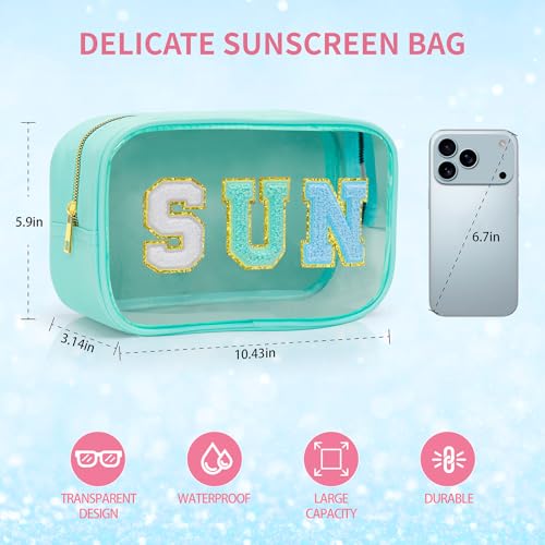 Clear SUN Waterproof Makeup Bag for Beach & Pool