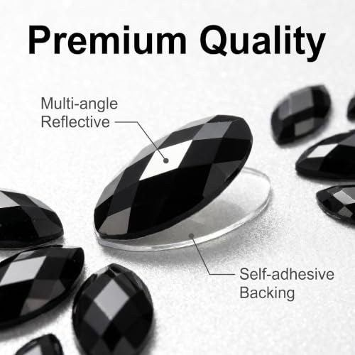 Kotbs Black Face Jewels 4-Pack Self-Adhesive Festival Gems