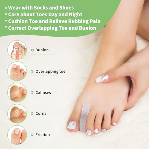 Silicone Toe Separator for Bunions, 10 Pack - Flared Design