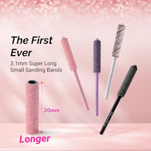MelodySusie 50 Pcs 3.1MM Super Long Small Sanding Bands Set - 120 Grit