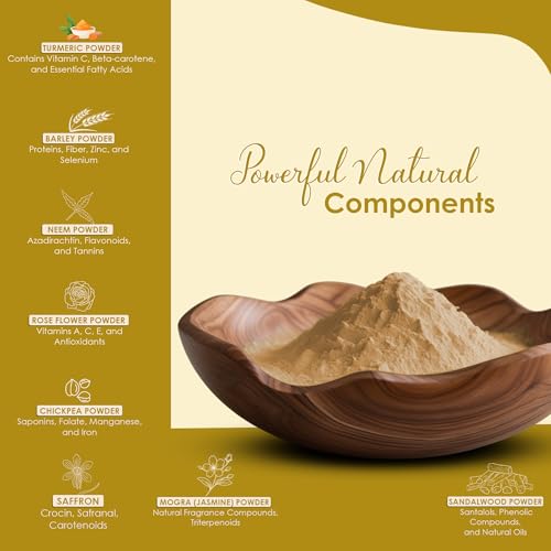 minature Ubtan Powder| 100g (4oz), Turmeric, Barley, Chickpeas, Neem, Sandalwood, Mograflower, Saffron & Rose Petal |Traditional DIY Pack | From India