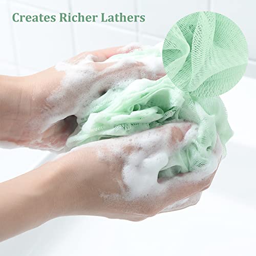 Loofah Sponge 4-Pack, 60g Bath Scrubbers for Exfoliating