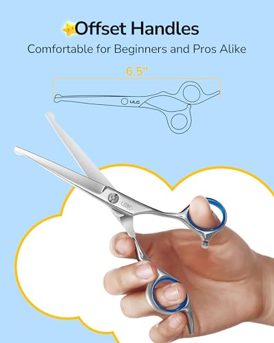 ULG Kids Hair Cutting Scissors 6.5" | Safety Round-Tip
