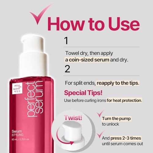 Mise En Scene Perfect Serum Trio - Shampoo, Conditioner & Heat Protection Oil