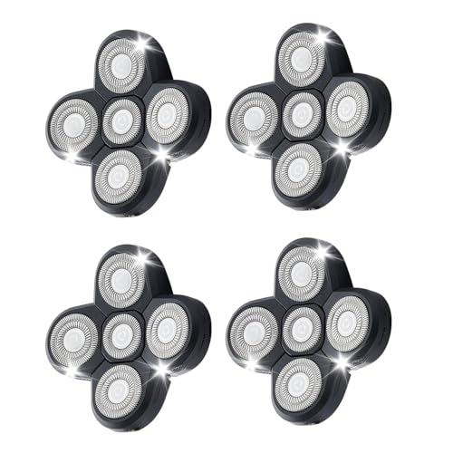 Fre*Bird 4PCS 5 Head Shaver Replacement Blades for Bald Men, Electric Head Hair Shaver (Black/4PCS)