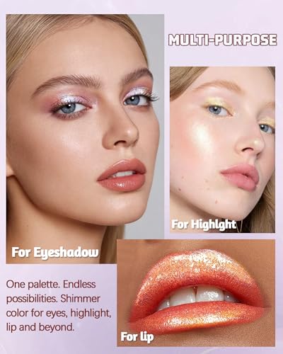 Duochrome Glitter Eyeshadow Palette - Mauve Blue Waterproof