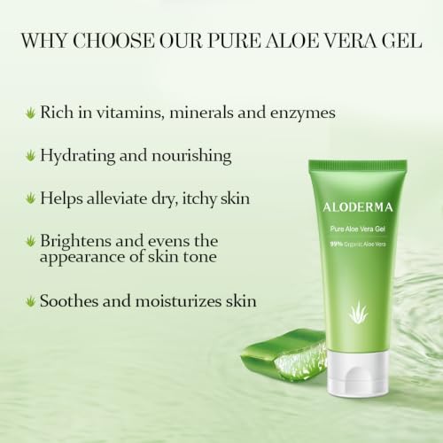 Aloderma Aloe Vera Gel 1.5oz Travel Size - Pure Organic