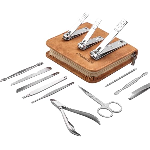 13-Piece Stainless Steel Manicure Set with Travel Case