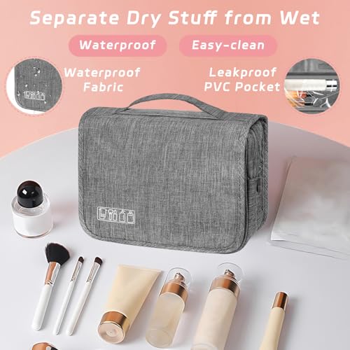 Hanging Toiletry Bag with Hook, Waterproof Travel Organizer
