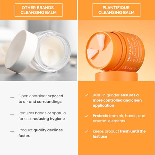 PLANTIFIQUE Korean Cleansing Balm ? Hydrating Makeup Remover with Hyaluronic Acid & Ceramides ? Oil Based Face Cleanser - Removes Waterproof Makeup & Sunscreen, Balsamo Desmaquillante 1.41 oz / 40g