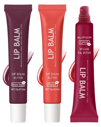 Butter Tinted Lip Balm Kit - 3 Colors Hydrating Lip Gloss