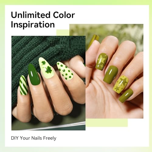 Nailshion Lucky Green Set - Quick Dry No Lamp Needed Eco-Friendly Nail Polish