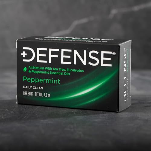 Defense Soap 12pk All Natural Peppermint Bar Soap for Men | Made by Wrestlers with Tea Tree Oil & Eucalyptus Oil to Promote Healthy Skin