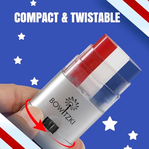 5Pcs Red White Blue Face Paint Sticks - Patriotic Makeup
