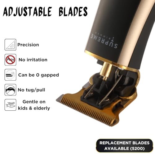 Supreme Trimmer T-Shaper ST5210 | Professional Barber Trimmer Hair Clippers for Men | Cordless Hair Trimmer Zero Gapped Liner Beard Trimmer | Gold