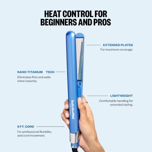BaBylissPRO Nano Titanium Hair Straightener - Ultra-Sleek Flat Iron