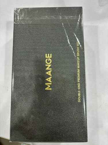 MAANGE Makeup Brush Set with Mirror Double-ended Kabuki Makeup Brushes For Foundation Contour Liquid Powder Concealer Eye Shadows Cream Cosmetics Blending Blush Makeup Tools (Coffee Brown, 8 PCS)