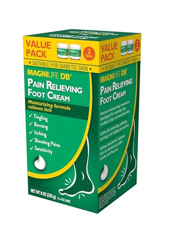 MagniLife DB Pain Relieving Foot Cream for Diabetic Skin - 4 oz (2 Pack)