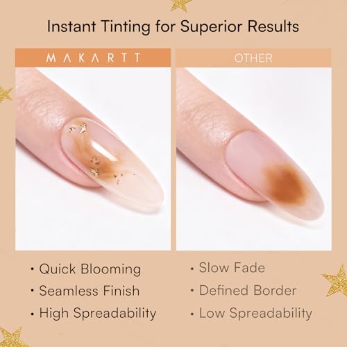 Makartt Blooming Gel - Clear UV LED Nail Polish for Watercolor & Marble Nail Art