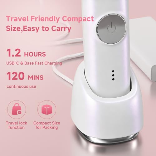 Bikini Trimmer for Women, Ladies Razors, Electric Shaver for Leg Body Pubic Armpit Facial Hair Shaving,Hygiene Ceramic Blade,Smooth Gentle Shave,USB-C Rechargeable and Cordless(Pearl White)