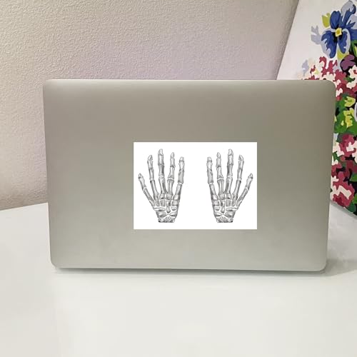 Skeleton Hand Temporary Tattoos - 4 Pairs, Waterproof