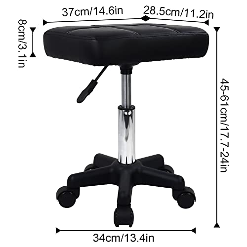 Height Adjustable Rolling Stool with Wheels - Spa Salon Massage