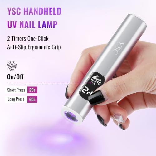 YSC Handheld UV Nail Lamp - Cordless Flash Cure LED Light