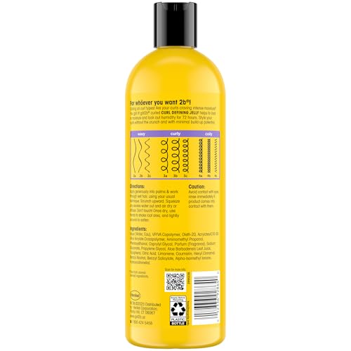Got2B Curled Curl Defining Jelly, 15 Fl Oz, Curl Gel with 72-Hour Frizz Control, Locks in Moisture for Wavy, Curly & Coily Hair, Light Hold, No Crunch Vegan Formula with Vitamin E and Argan Oil