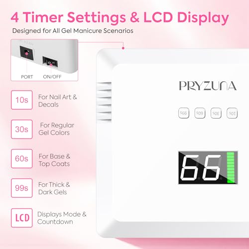 Cordless UV LED Nail Lamp, 72W UV Light for Gel Nails with Metal Base, Fast Curing Professional Nail Lamps for Gel Polish with 4 Timers & Auto Sensor, Rechargeable Nail Dryer for Salon & Home (White)