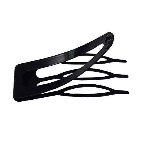 Black Double Grip Hair Clips - No Slip Claw Clips for All Hair Types (6 Count)