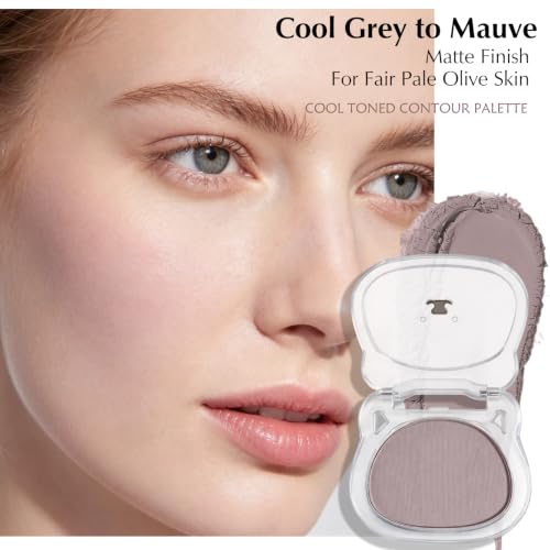 Cool Toned Contour Palette for Fair Olive Skin with Brush