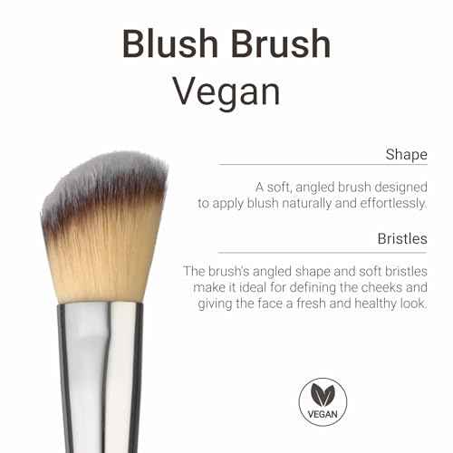 Sandstone Scandinavia Soft Collection Makeup Brush - Professional Premium Blush brush for applying and blending blush. Ultra soft bristles. Vegan Makeup brush for all skin types