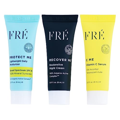 FR? Deluxe Mini Set ? Travel-Size Clean Skincare Essentials with C ME Serum, Reef-Safe, Vegan, For Face & Body