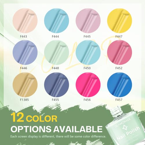 Glamonade 12-Color Pastel Nail Polish Set for Summer Manicures
