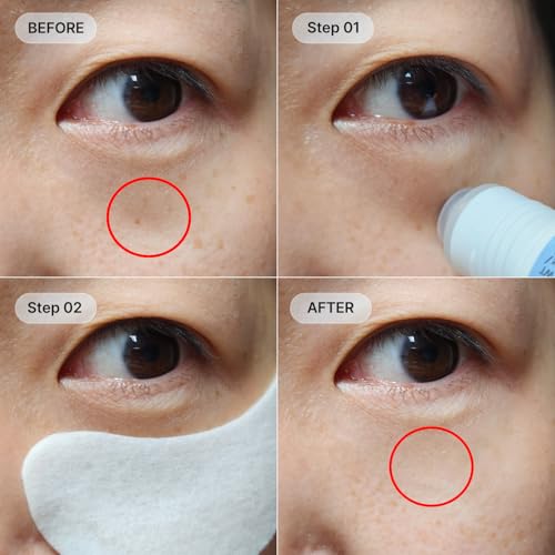 Hydrogel Collagen Real Cool 6 Pairs of Eye Patches & Hydrating Roll-On Serum Set for Dark Circles and Puffiness - Hyaluronic Acid and Caffeine Eye Serum Korean