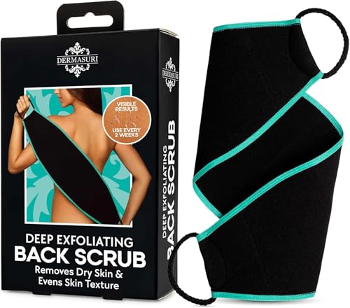 Dermasuri Deep Exfoliating Back Scrubber - 27" Long Body Exfoliator