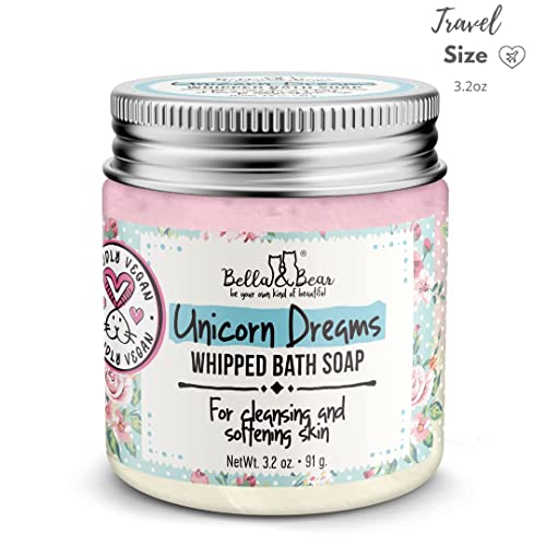 Bella & Bear Unicorn Dreams Whipped Bath Soap - Travel Size 3.2oz