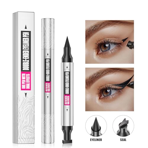 2-in-1 Double Head Winged Eyeliner Stamp - Waterproof, Smudge-Proof & Fade-Resistant Black Liquid Liner Cat Eyes(2 pcs)