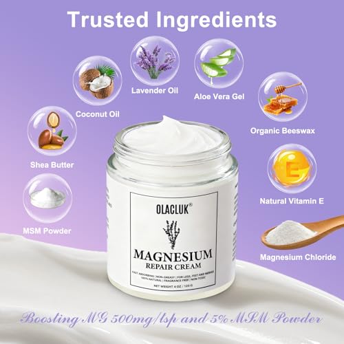 Neuropathy Cream - Magnesium Nerve Relief Lotion for Sleep, Magnesium Mama Lotion for Neuropathy Foot, Hands, Legs, Soothing Relief Relaxation Body Butter, 4 FL.OZ.