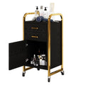Black & Gold Salon Trolley Cart with Drawers & Cabinet