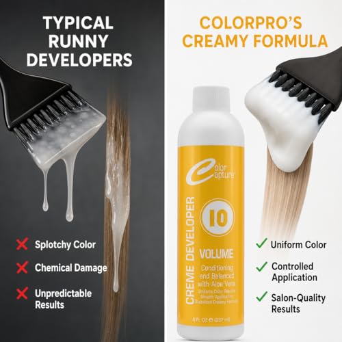 10 Volume Cream Hair Developer with Aloe Vera – No-Drip Formula