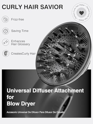 Universal Hair Diffuser Attachment for Curly Hair, 1.5-2.4"
