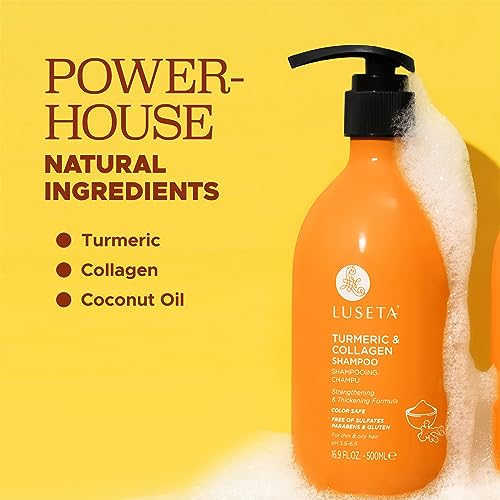 Luseta Turmeric Collagen Shampoo for Thicker Hair, 16.9 oz