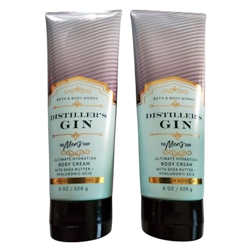 Bath & Body Works Men's Distiller's Gin Ultimate Hydration Body Cream 8 Ounces Pack of 2