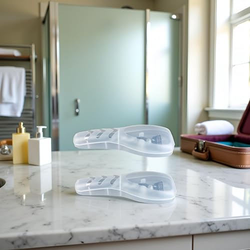 1Pc Clear Portable Travel Men Manual Razor Protector Plastic Box Cover Container Storage Shaver Holder Protector Case Organizer Manual Razor Travel Case Men's Electric Shaver Accessories